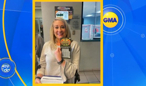 That's so lucky! She won the lottery right before an important event. It was her day!