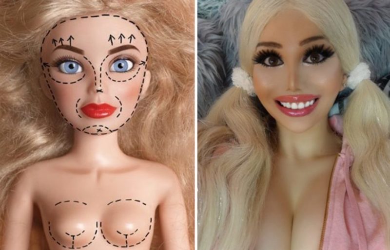 This girl will not spare any money for operations, if only to be as similar to a doll as possible