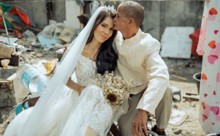 They lived on the street for many years, until the kind townspeople organized a wedding celebration for them