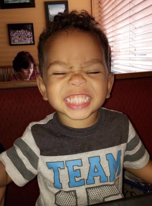 How happy this boy is from the fact that now he has a family