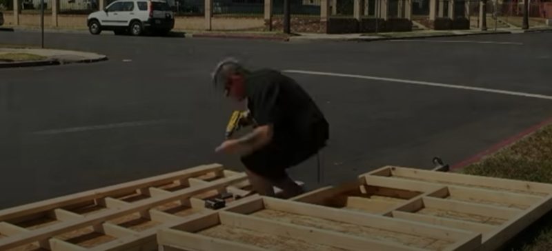 A man constructs a tiny house for a homeless woman who has been sleeping in the dirt for a decade
