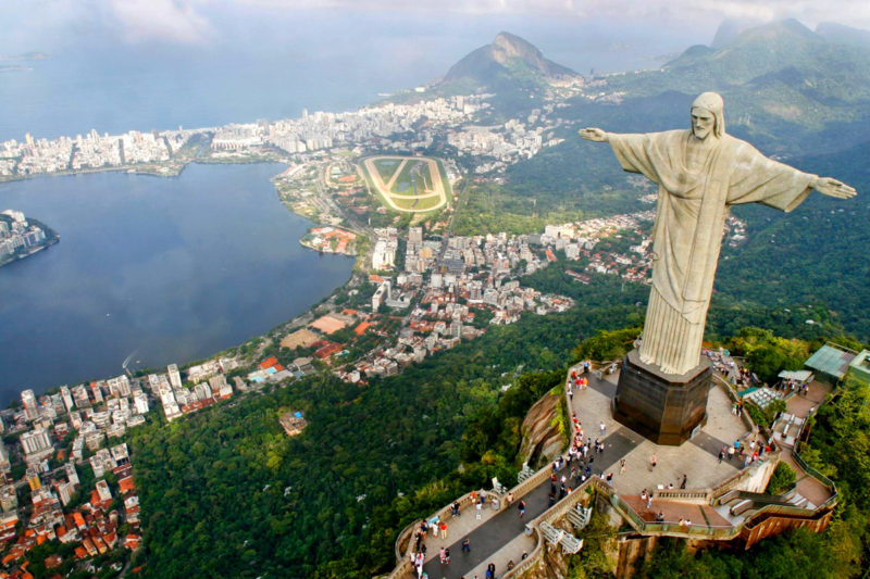 A 125 foot tall Christ the Redeemer statue in Brazil was struck by a massive bolt of lightning