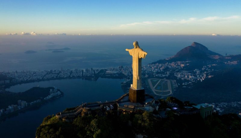A 125 foot tall Christ the Redeemer statue in Brazil was struck by a massive bolt of lightning