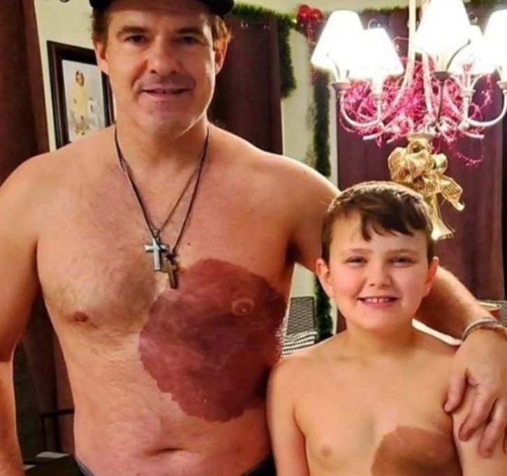 Dad spent many hours on a tattoo to ensure that his child not be shy