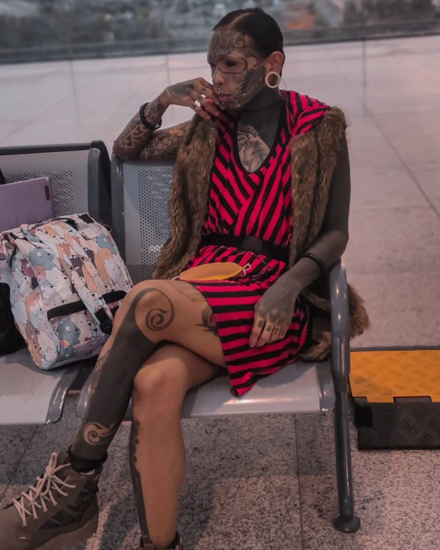Photo of a tattoo fan who went for it because of bսllying classmates
