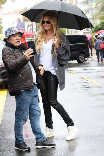 From the ears! The owner of the longest legs in the world took to the track in Cannes