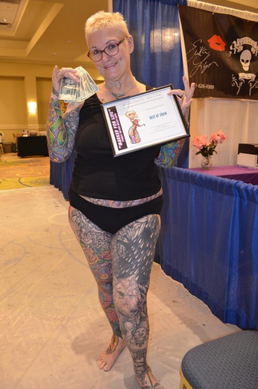 She disobeyed her husband and covered her entire body with a tattoo! The most desperate pensioner