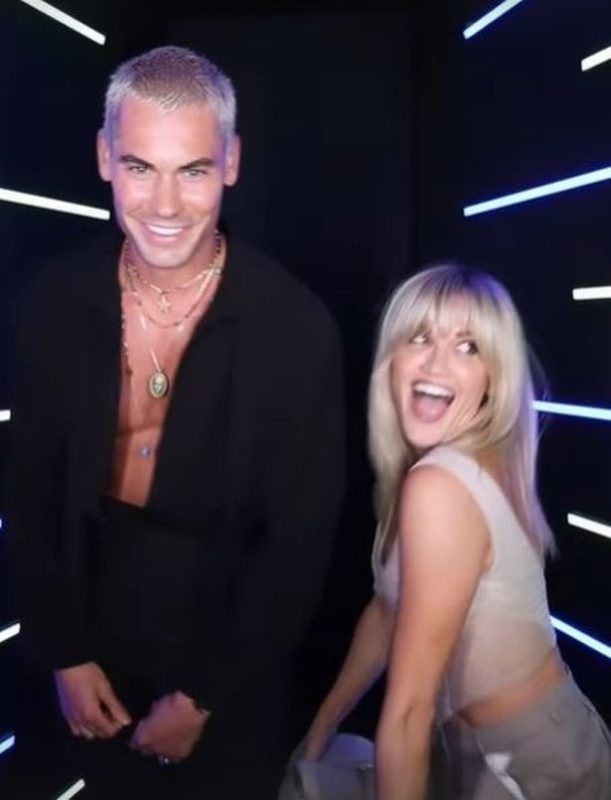 Ashley flaunts her curves in a tiny skirt and plunging corset