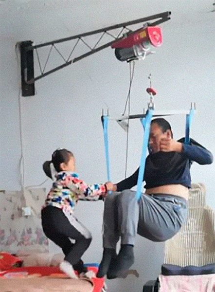 A little girl is forced to become a nurse for her paralyzed father