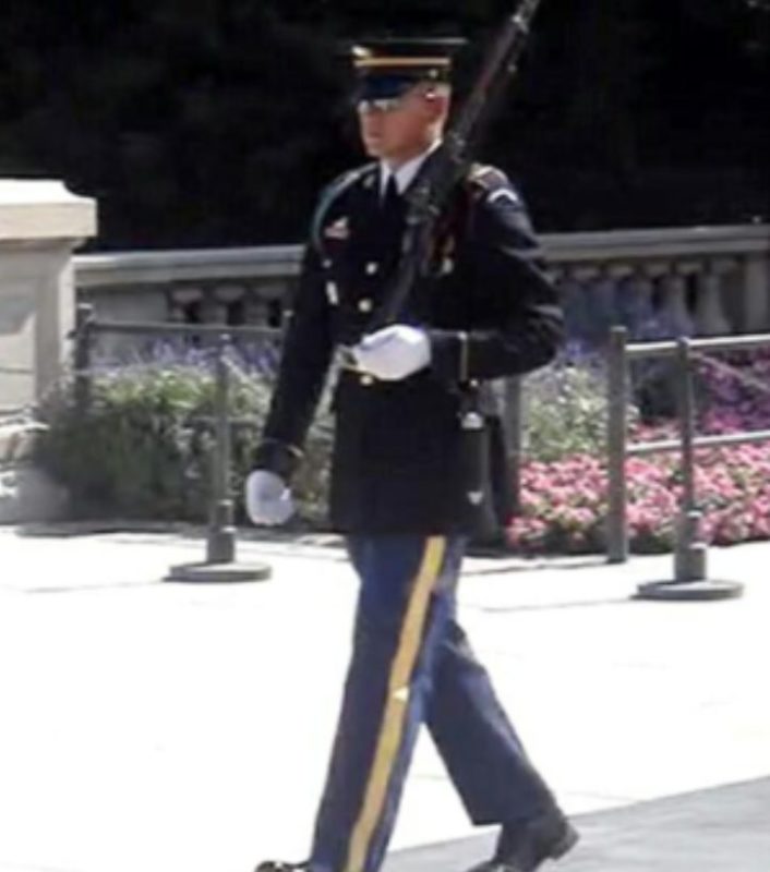 The soldier made a remark to the men who were laughing at the grave of the unknown soldier