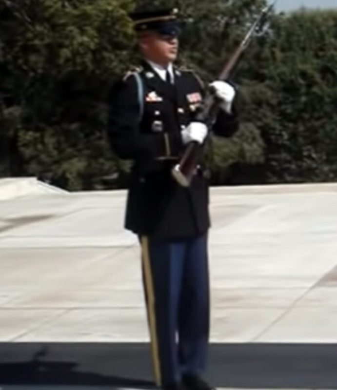 The soldier made a remark to the men who were laughing at the grave of the unknown soldier