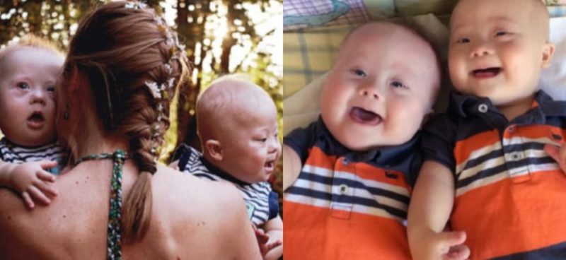 A distraught woman who was about to send her twins with Down syndrome for adoption received the best gift of all by opting out