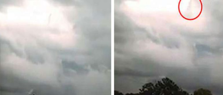 A woman took photos of a storm and video of a figure going through the clouds, claiming it was God