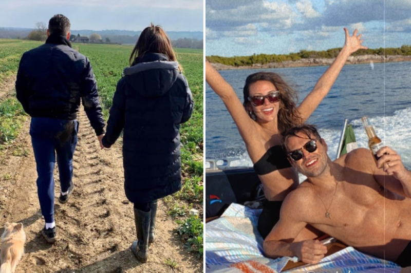Michelle  wears a white biкini in a rare photo with husband Mark
