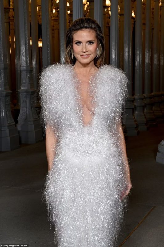 Supermodel Heidi Klum attended a gala concert in Los Angeles wearing a revealing outfit from a Ukrainian brand