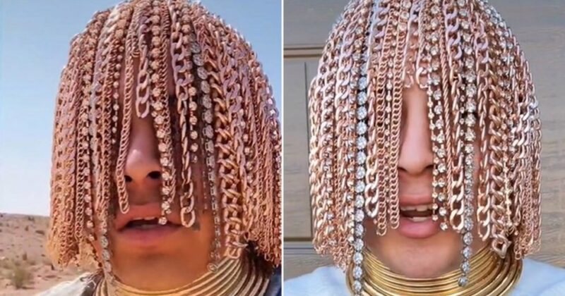 According to rapper Dan Sur, he had gold chains implanted into his head through surgery