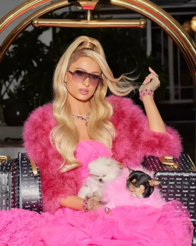 I forgot about my husband and children! Paris Hilton poses in leather lingerie at another party