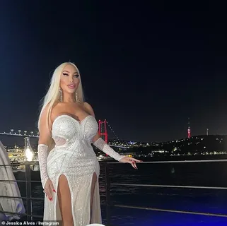 Jessica Alves shows off her amazing curves in a tight dress