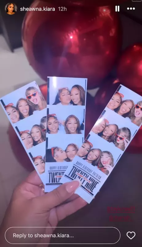 At Patrick Mahomes' birthday celebration, Taylor Swift has fun with fellow Chiefs WAGs in the photo booth