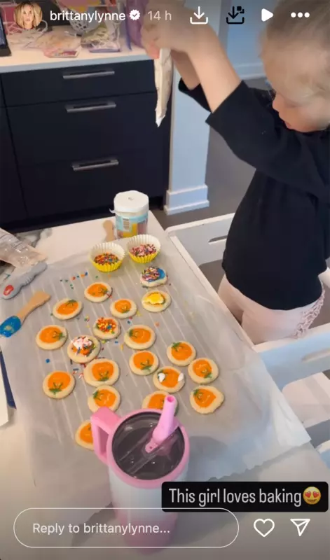 The daughter of pregnant Brittany Mahomes bakes Halloween cookies while her son wears a Mickey Mouse t-shirt in the park