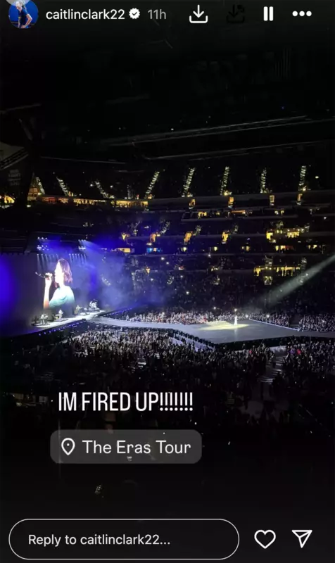 'Fired Up' is how Caitlin Clark describes herself when attending Taylor Swift's first Indianapolis Eras Tour performance
