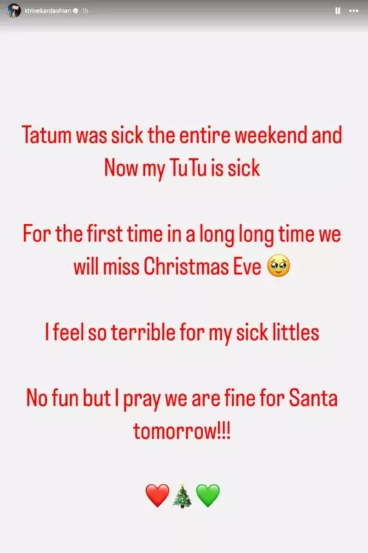 Khloé Kardashian explains why, for the first time in a long long time, she and her 2 children will not be spending Christmas Eve with their families