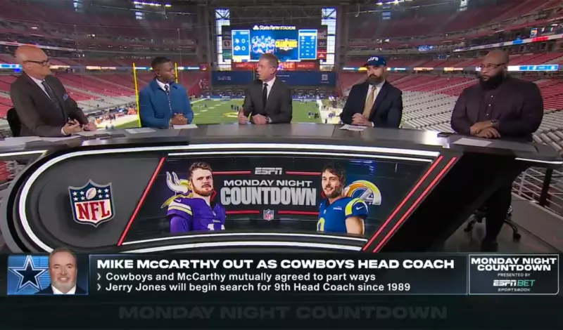 Jason Kelce wears a LAFD cap on Monday night football to show support for Los Angeles firefighters