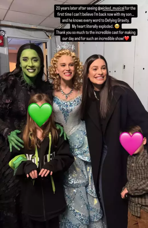 My heart literally exploded when Lea Michele and her son went to see Wicked on Broadway