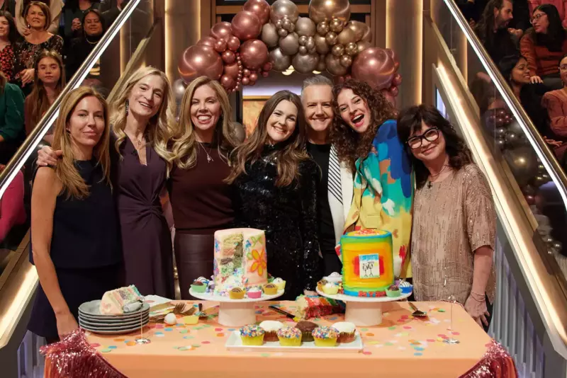 When her two daughters give her a heartfelt 50th birthday surprise, Drew Barrymore breaks down in tears