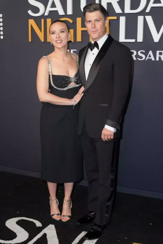At the SNL 50th anniversary special, Scarlett Johansson and Colin Jost spend a date night together