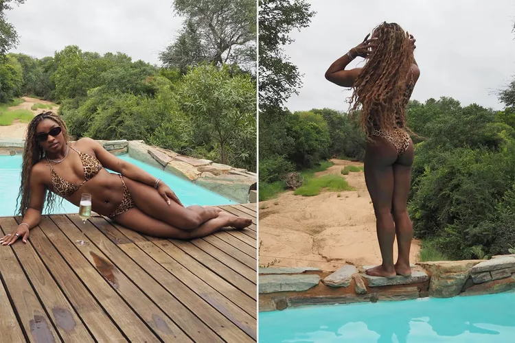Just trying to fit in Simone Biles's leopard-print biкini adds se xiness to her South African honeymoon